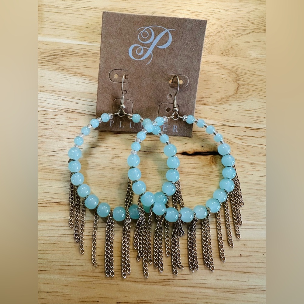 Gold Beaded Hoop Earrings
